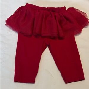 “Bundle 10/$13” Red Baby Leggings 0-3M with Tulle Skirt